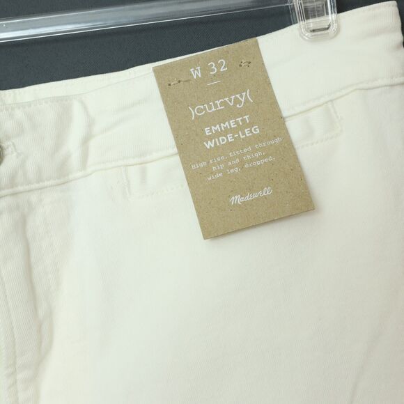 MADEWELL The Curvy Emmett Wide-Leg Jean 32 Tile White Welt Pocket Edition NWT A3 - Picture 4 of 6